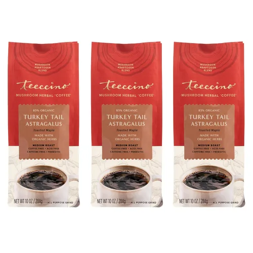 Vista 12 de Teeccino Lion’s Mane Rhodiola Café alternativo de setas adaptogénicas - Rosa - Café de setas herbal con sabor a mane de león y rhodiola, tostado