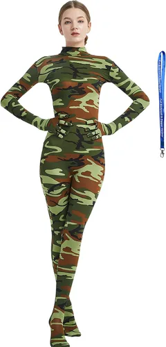 Vista 22 de Overol completo Full Bodysuit para mujer, con cremallera, sin capucha, de licra Spandex, para disfraz Zentai Negro