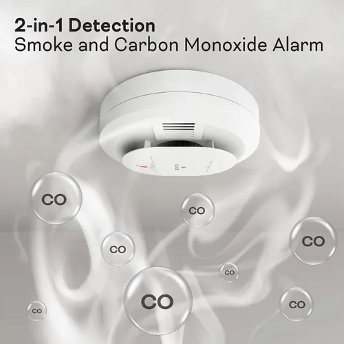 Vista 6 de Kidde Detector de humo con batería de 10 años y detector de humo/CO con pilas AA (paquete de 2)