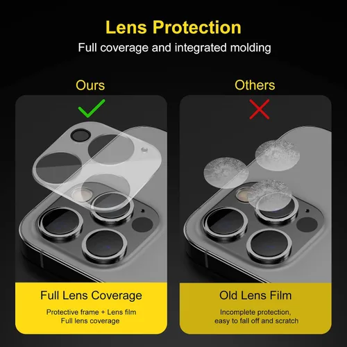 Vista 7 de Protector de lente de cámara (paquete de 3) compatible con iPhone 12 Pro Max, protector de lente de cámara, transparente, HD, antiarañazos