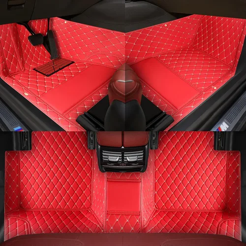 Vista 37 de Alfombrillas de lujo para todo tipo de clima, ajuste personalizado, rojo puro, juego de 4