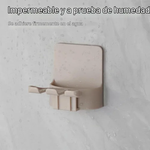 Vista 5 de 2 soportes autoadhesivos para cepillos de dientes montados en la pared, gancho para cepillos de dientes a prueba de agua, 3 en 1 con soporte