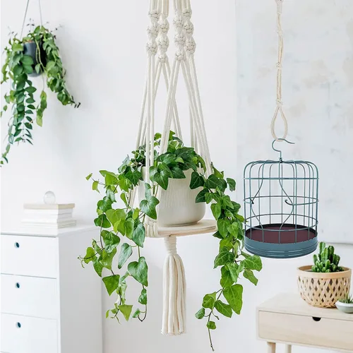 Vista 7 de Extensores conectables para colgar plantas, extensor de cuerda duradera para macetas, baños de pájaros, adornos decorativos, extensor de gancho