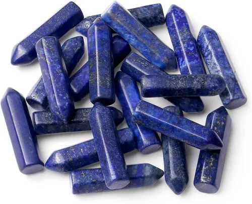 Vista 7 de Juego de 20 piedras de varita de cristales curativos, amatista natural, cuarzo rosa, cuarzo transparente, ojo de tigre, piedras preciosas