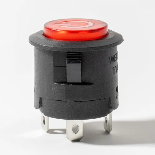 Vista 6 de WEELYE - 2 piezas de automóvil de parachoques de 6 V 12 V con botón de encendido circular rojo, interruptor de arranque eléctrico para niños, piezas