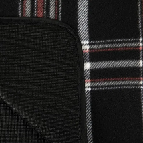 Vista 5 de Manta de picnic para exteriores Picnic Time Tote, tamaño XL, color azul a rayas Tartán negro