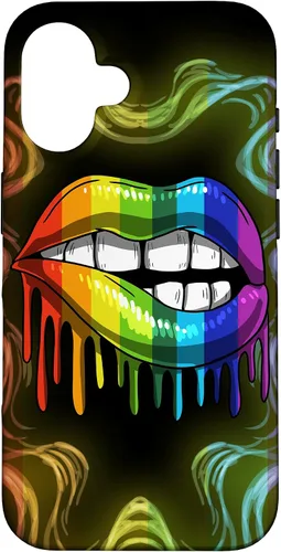 Vista 32 de Rainbow Lip Drip Lesbiana Gay Pride Bisexual Transgénero LGBT Funda para iPhone 17