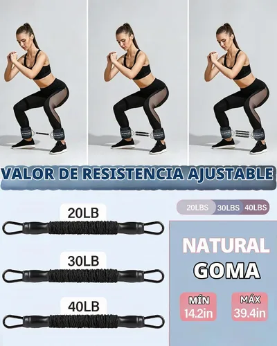 Vista 5 de Cinturón de empuje de cadera para pesas y bandas de resistencia de tobillo con puños para entrenar, cinturón de empuje de cadera para mancuernas