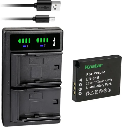 Vista 7 de Kastar Cargador de batería USB LTD2 compatible con batería recargable de iones de litio Kokad LB-015 y cámara digital Kokad PIXPRO WPZ2, cámara