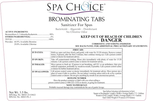 Vista 2 de SpaChoice Pestañas de bromación premium de 3.5 libras desinfectante para spas, tabletas de bromo para bañera de hidromasaje de spa, fabricado