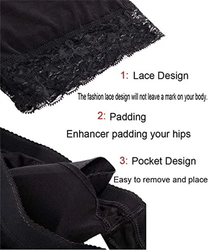 Vista 4 de Bragas acolchadas para levantamiento de glúteos realzadoras de cadera moldeadoras de cuerpo control de abdomen ropa