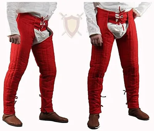 Vista 3 de Medieval Gambeson Legging Thick Padded Chausses Lower Under Gambeson Hauberk SCA Armor Legging for Costume by ITS Medieval