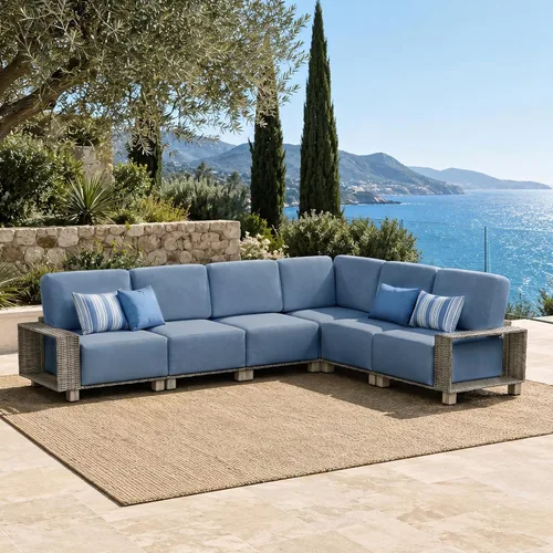 Vista 27 de Aoxun Juego de muebles de patio con cojines de 10 pulgadas de grosor