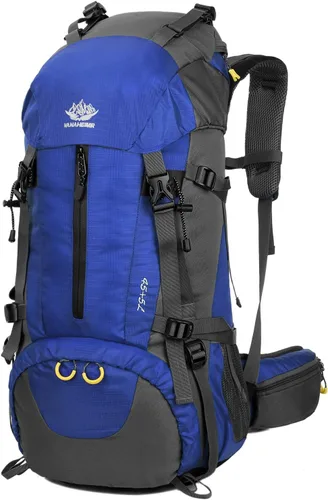 Vista 10 de WoneNice Mochila de senderismo impermeable de 50L (45+5) - Mochila deportiva al aire libre con cubierta de lluvia