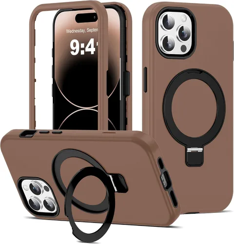 Vista 53 de Funda compatible con iPhone 13 y 14 de 6.1 pulgadas con soporte de anillo magnético [protección militar contra caídas] [compatible con Mag-Safe]