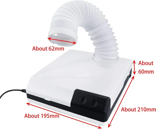Vista 2 de 60 W colector de polvo ventilador aspirador potente laboratorio dental arte manicura polvo limpieza herramienta