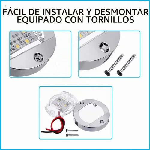 Vista 4 de 6 Piezas Luces LED Marinas para Barco, Cubierta de Cabina, Luces de Cortesía de Popa Espejo de Popa 12V DC para Navegación en Barco, Kayak, Yate Azul