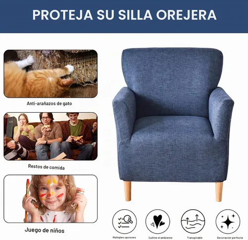 Vista 5 de HAOYONG - Funda elástica de terciopelo para silla de banquete, fundas para sillas de 1 pieza, fundas para sillones de sofá, funda suave para sillón