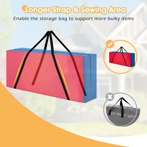 Vista 4 de COSTWAY Bolsa de transporte gigante 4 en una fila, bolsa de almacenamiento para juego gigante gigante de 4 en fila (juego no incluido), bolsa