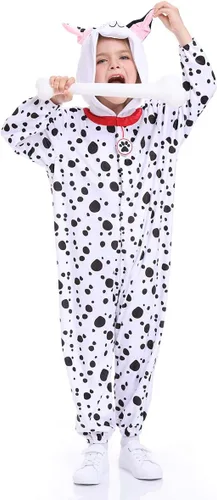 Vista 3 de Disfraz unisex de animales para niños, pijama de animales con capucha de felpa, para Halloween, carnaval, animal, para niños y niñas