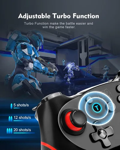 Vista 2 de Controlador de interruptor, controlador profesional para SwitchSwitch LiteSwitch OLED, control remoto NENOTOH Switch Gamepad Joystick, turbo