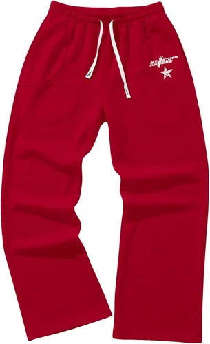 Vista 30 de SOLY HUX Pantalones deportivos holgados Y2k con cordón para hombre Gris oscuro