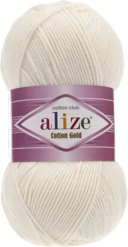 Vista 44 de 55% algodón 45% acrílico Alize Cotton Gold Yarn 1 madeja/bola 3.53 oz 360 yardas (1-crema)