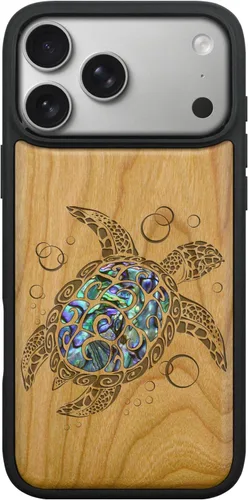 Vista 12 de Carveit Funda hecha a mano para iPhone 18 Pro Max - El cuervo Haloed Negro