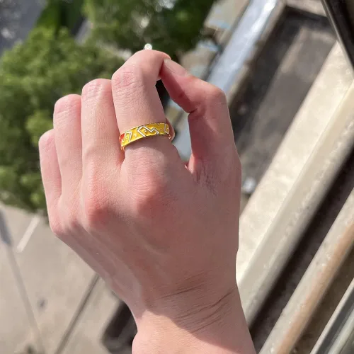 Vista 4 de ZHUOXING Demon Slayer Ring - Tanjirou Cosplay Anime Adjustable Open Rings kimetsu no yaiba manga Jewelry For Women Girl