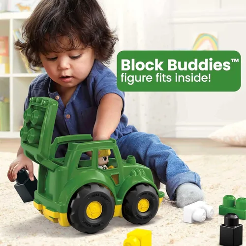Vista 2 de Tractor John Deere de Mega Bloks, Verde