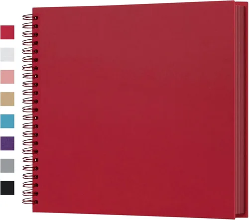 Vista 12 de potricher Álbum de Recortes DIY de 7 x 7 Pulgadas, 40 Páginas, Tapa Dura, Papel Kraft, Álbumes de Fotos para Recortes, Libro de Recuerdos para Bodas