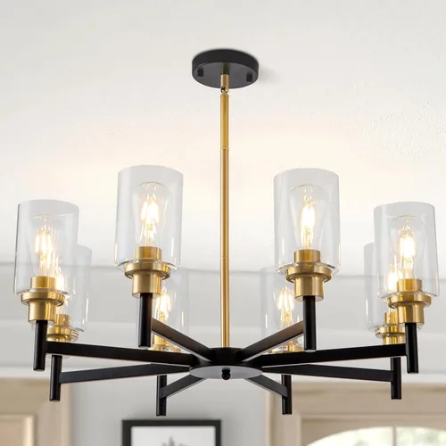 Vista 11 de lámpara de araña de granja de 6 luces con rueda de vagón, accesorios de luz colgante para comedor, sala de estar, isla de cocina, vestíbulo