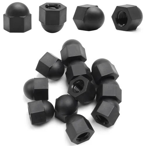 Vista 11 de Tuercas hexagonales de bellota M10, tuercas de cabeza de cúpula de nailon, hexagonales, tuercas decorativas para tornillos, tornillos, tono blanco