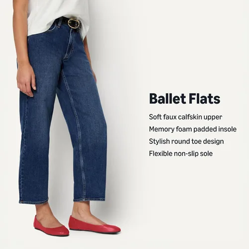 Vista 3 de Amazon Essentials - Zapatos estilo bailarina de ballet para mujer Belice Slip On