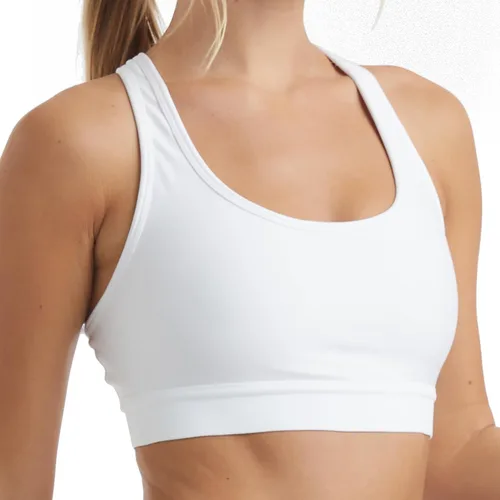 Vista 3 de Hanes Sujetador deportivo de compresión con espalda cruzada para mujer