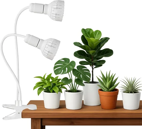 Vista 9 de Luz LED de Crecimiento, Lámpara de Plantas con Clip de Cuello de Cisne de Espectro Completo Blanco 5000K para Plantas de Interior de Escritorio