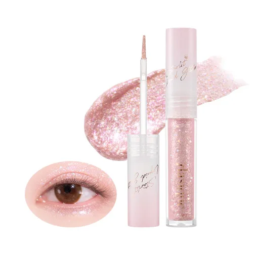 Vista 9 de dasique Starlit Jewel - Brillo líquido c #01 Frozen Gold Sombra de purpurina parpadeante Maquillaje coreano Maquillaje de ojos brillante