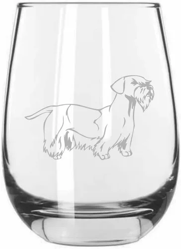 Vista 485 de Shar Pei (chino) - Vaso de vino sin tallo grabado para perro, 15.25 onzas