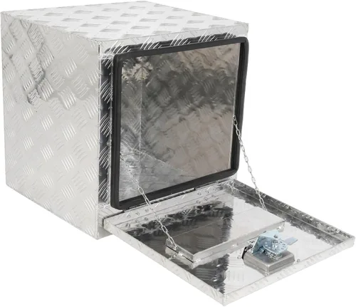 Vista 8 de SCITOO - Caja de herramientas de aluminio de 18 pulgadas de plata resistente para cama de camión, caja de herramientas para remolque de RV