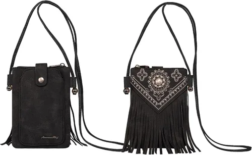 Vista 5 de Montana West Bolsos cruzados pequeños para mujer, monedero occidental para teléfono celular