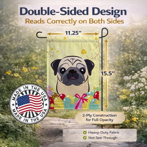 Vista 117 de Caroline's Treasures BB1923GF Bandera decorativa para jardín con diseño de Border Collie, para caza de huevos de Pascua, para jardín, jardín, patio