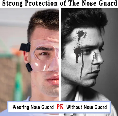 Vista 7 de Protector de nariz para nariz rota, máscara facial deportiva, protector de nariz ajustable con acolchado de espuma para béisbol, softbol
