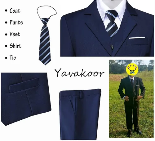 Vista 6 de Trajes de 5 piezas para niños, traje formal de portador de anillos