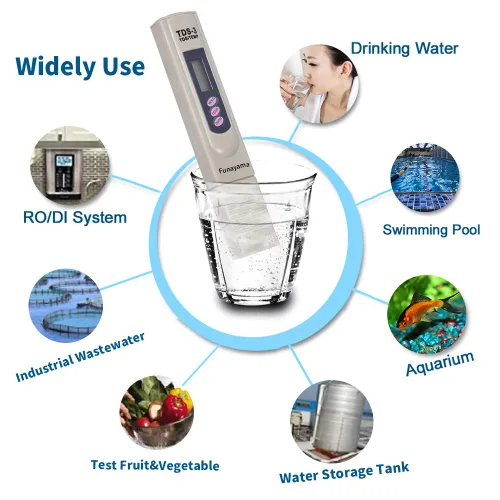 Vista 2 de TDS Medidor 3 en 1 TDS EC Temperatura Temperatura Temperatura Medidor de Calidad del Agua, Medidor Digital PPM con sonda de titanio para agua