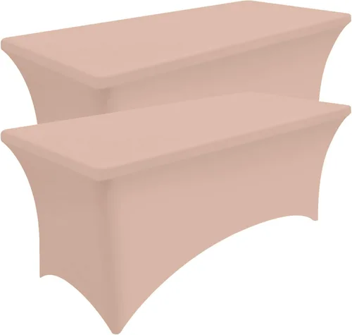 Vista 34 de Smiry Paquete de 2 Manteles de Spandex de 6 Pies, Manteles Elásticos Ajustables Extensibles, Lavables y Sin Arrugas, Cubierta Rectangular para Mesa