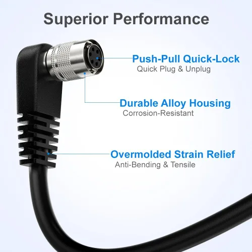Vista 2 de Alvin's Cables HR10A-7P-6S Hirose 6 Pin hembra a extremo abierto Cable de E/S de alimentación para Sony CCD, Basler, Keyence, Cognex, Baumer