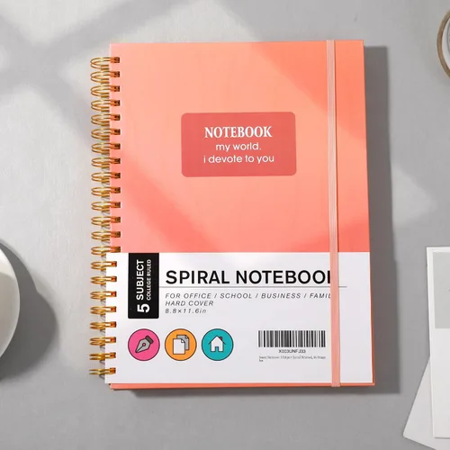 Vista 2 de Yoment Cuaderno de espiral de tapa dura de 8.5 x 11 pulgadas, 240 páginas, cuadernos grandes A4 para el trabajo, 100 GSM, cuaderno de papel