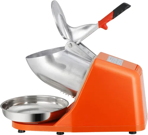 Vista 7 de Máquina de afeitar de hielo eléctrica de 300 W y máquina de cono de nieve Máquina de afeitar de hielo Trituradora de hielo 143 libras (naranja)