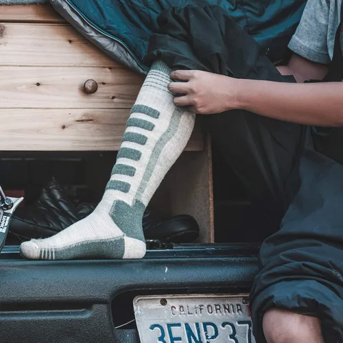 Vista 12 de 2 pares de calcetines de esquí de lana merina, fabricados en Estados Unidos, calcetines de esquí y snowboard para hombres y mujeres (Ashland)