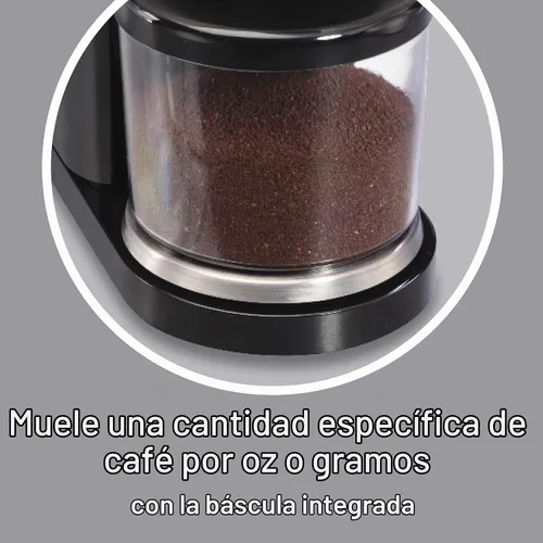 Vista 4 de Hamilton Beach Professional Hamilton Beach Professional - Molinillo digital de café cónico de acero inoxidable, 39 ajustes de molienda ajustables